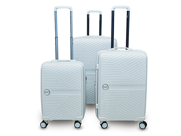 Luan Wave 3-Piece Luggage Set (Porcelain White)