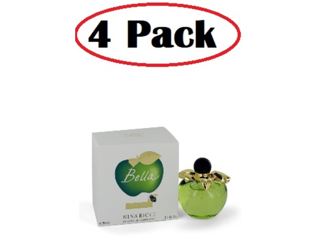 4 Pack of Bella Nina Ricci by Nina Ricci Eau De Toilette Spray 2.7 oz