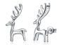 Reindeer Classic Gold Plated Stud - White Gold