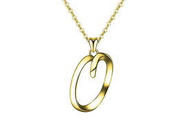 Rachel Glauber 18k Gold Plated Initial Necklace (Letter O)
