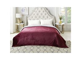Zakary Flannel Reversible Heathered Sherpa Throw Blanket 90" x 90" / Purple