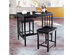 Costway 3 PCS Modern Counter Height 32.5'' Dining Set Table and 2 Chairs Kitchen Bar Furniture Black - Black