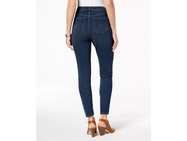 Style & Co Women's Curvy-Fit Skinny Jeans Navy Size 10