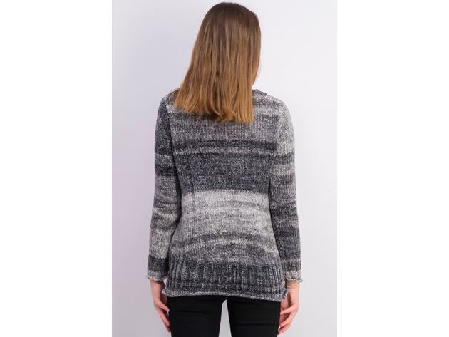 Style & Co Women's Chenille Space-Dyed Sweater  Gray Size Medium