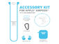 Chargeworx Accessory Kit for Apple Airpods , Blue