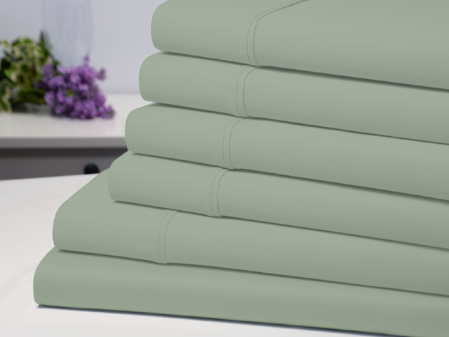 6-Piece Bamboo-Blend Comfort Luxury Sheet Set (Sage/Twin)