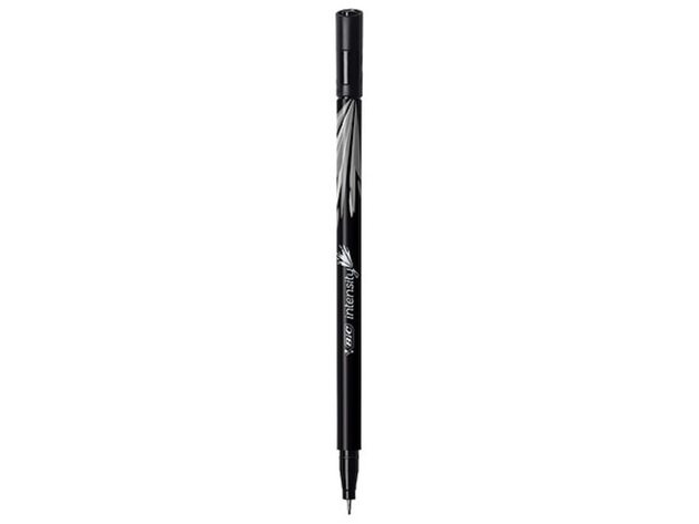 BIC Intensity Fineliner Marker Pens Fine Point 0.4 mm Black Barrel