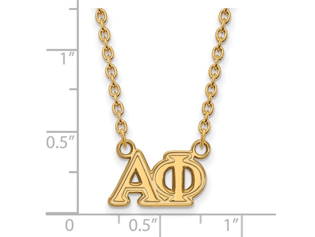 14K Plated Silver Alpha Phi Medium Necklace