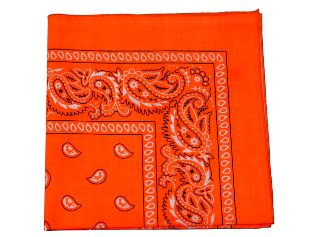 Unibasic Cotton Paisley Bandanas in Neon Colors - 20 Pack - Bulk Headwear - Neon Orange