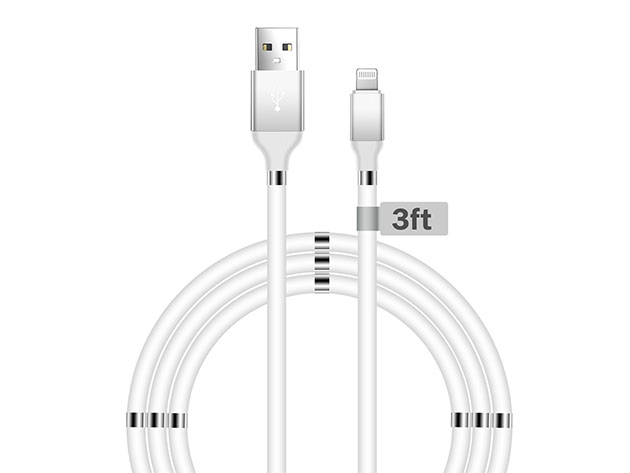 Aduro Fidget Magnetic Self-Winding Lightning Cable (3Ft/White)