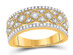 14K Yellow Gold 1/2 Carat (ctw G-H, I1-I2) Diamond Band Ring - 8