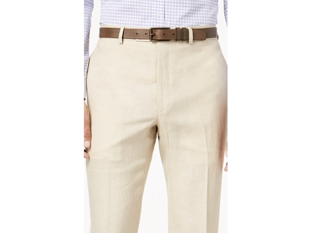 Ralph Lauren Men's Classic-Fit Solid Linen Dress Pants Tan Size 31x30