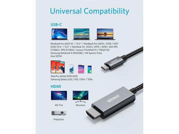Anker Nylon USB-C to HDMI 4K Cable