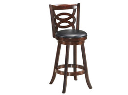 Costway Swivel Stool 29'' Bar Height Upholstered Seat Dining Chair Home Kitchen Espresso