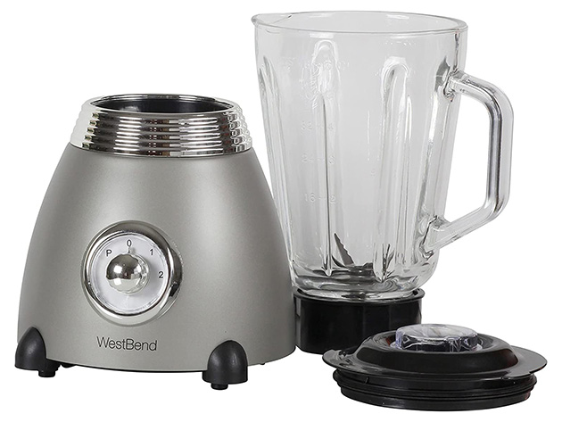 West 500W Retro-Style 3-Speed Blender with Glass Blending Jar |