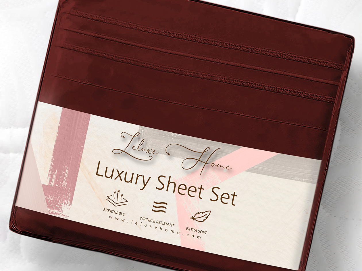 The Luxe 4-Piece Microfiber Bed Sheet Set (Maroon/Queen)