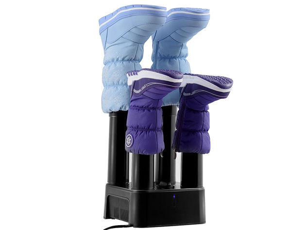 Costway 4 Shoe Boot Glove Dryer with Timer and Fan Prevent Odor Mold & Bacteria Black
