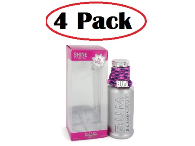 4 Pack of BUM Shine by BUM Equipment Eau De Toilette Spray 3.4 oz