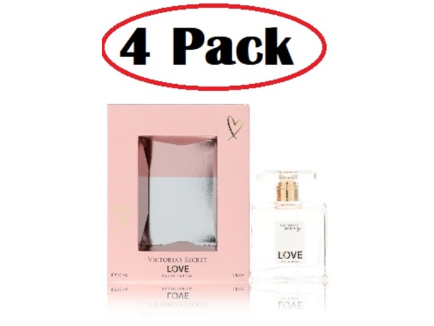 4 Pack of Victoria's Secret Love by Victoria's Secret Eau De Parfum Spray 1 oz
