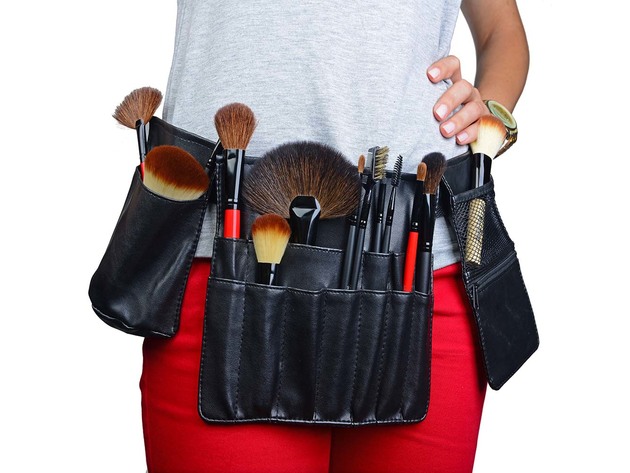 SHANY Professional Makeup Apron - Makeup Artist Brush Belt - TRIPLE BLACK