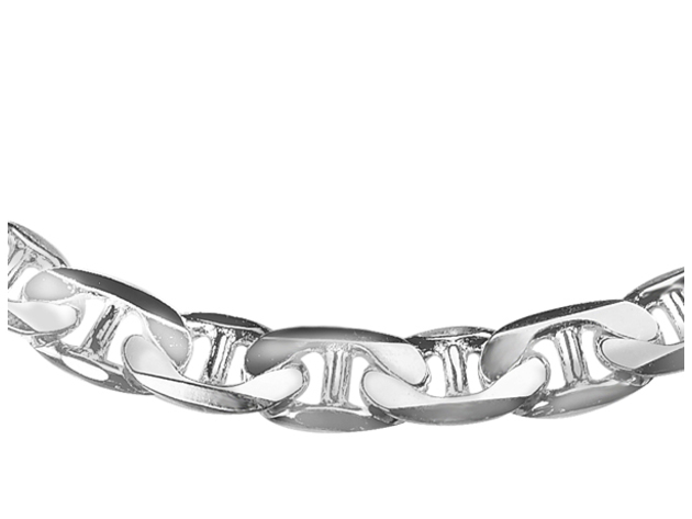Sterling Silver Mens Anchor Chain Bracelet (9 Inches)