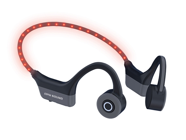 Dashlyte Bluetooth Bone-Conduction LED-Neckband Headphones with Microphone