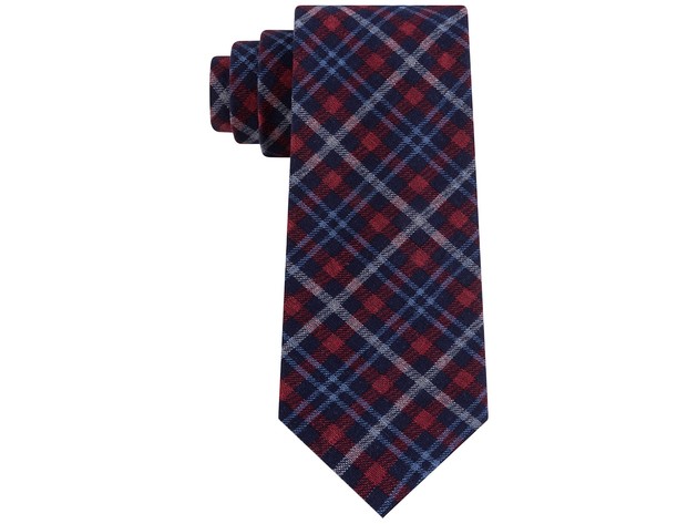 Tommy Hilfiger Men's Boston Classic Plaid Tie Red Size Regular