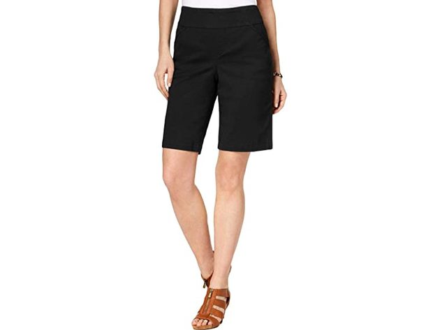 Style & Co Women's Comfort-Waist Bermuda Shorts Black Size Large
