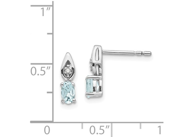 14K White Gold Aquamarine Earrings 2/5 carat (ctw)