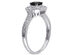 Enhanced Black and White Halo Princess Cut Diamond Engagement Ring 1/2 Carat (ctw) in 10K White Gold - 9.5
