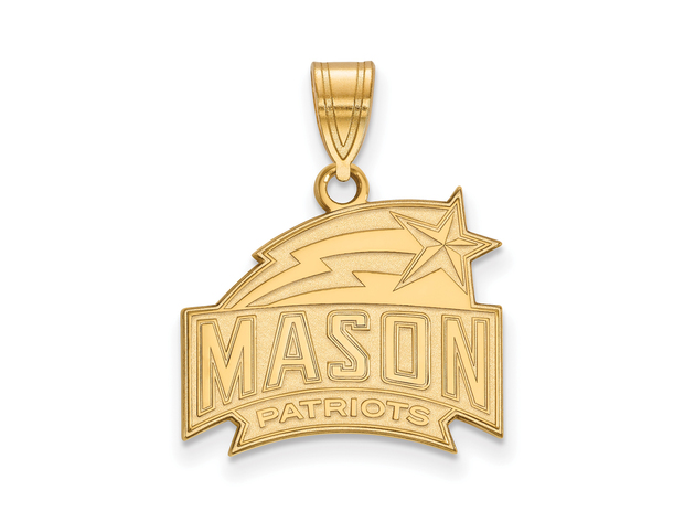 NCAA 10k Yellow Gold George Mason U Medium Pendant