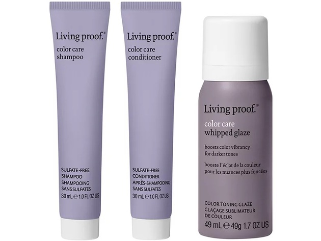 Living Proof Replenish Rich Tones Starter Kit For Darker Hair Color Care Set