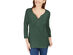 Karen Scott Women's 3/4-Sleeve Henley Shirt Spruce Night Size Small