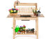 Costway Garden Potting Bench Workstation Table w/Sliding Tabletop Sink Shelves - Natural