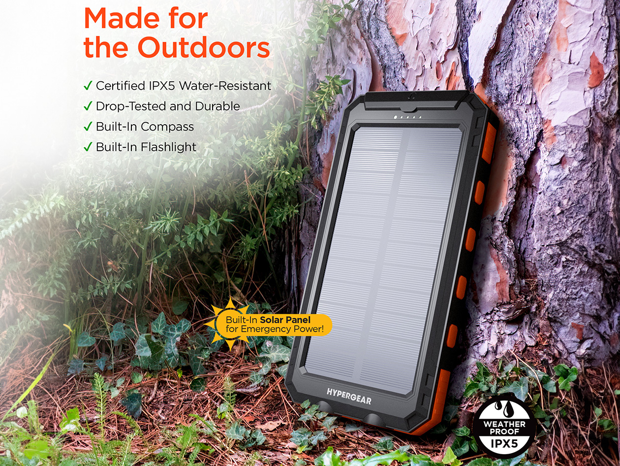 SolPro 10K Fast Charge Solar Power Bank with 20W USB-C PD