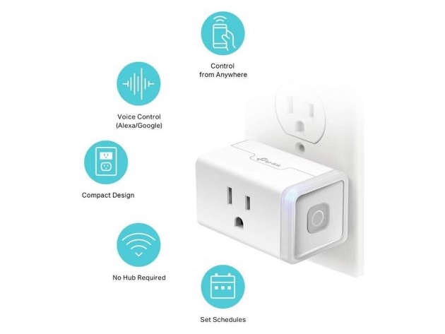 2-PACK TP-Link Kasa Smart Plug Mini, Smart Home Wifi Outlet Works with Alexa and Google Home, WiFi Simple Setup, No Hub Required, White
