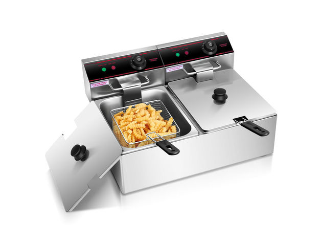  5000W Commercial Deep Fryer, 12L Electric Dual Tank