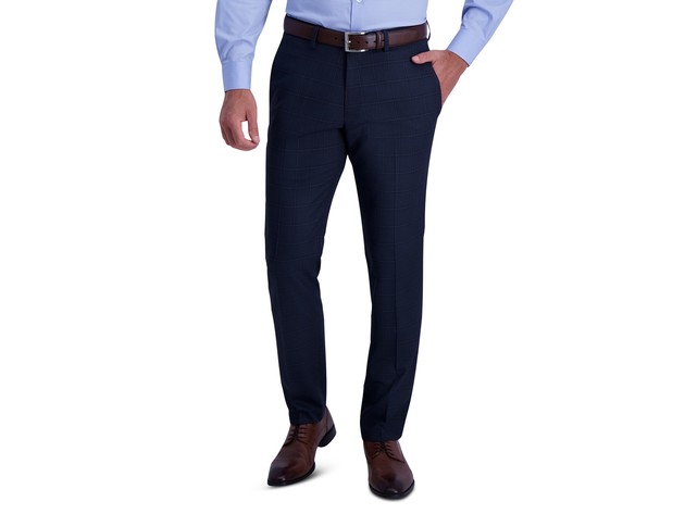 Kenneth Cole Reaction Men's Slim-Fit Stretch Check Dress Pants Charcoal Size 31X32