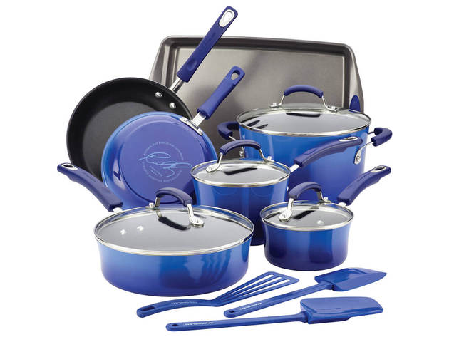 Rachael Ray 17463 14-Piece Cookware Set - Blue Gradient