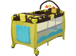 Costway New Green Baby Crib Playpen Playard Pack Travel Infant Bassinet Bed Foldable - Green