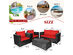 Costway 8 Piece Patio Rattan Cushioned Sofa Chair Coffee Table Garden- Black,Red