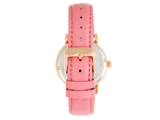 Bertha Lydia Leather-Band Watch (Pink)