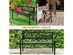 Costway Patio Park Garden Bench Porch Path Chair Outdoor Deck Steel Frame Black