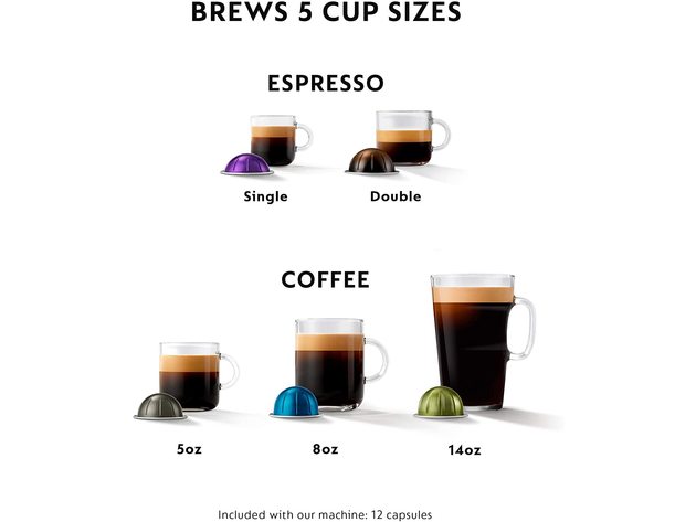 Breville Nespresso Vertuo Automatic Eject Coffee and Espresso Maker Machine, Chrome