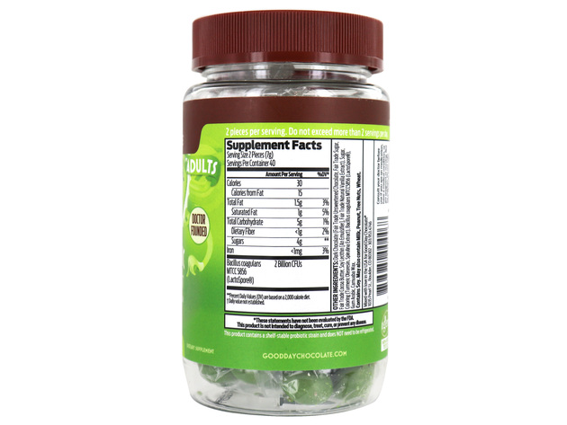 Good Day Chocolate - Probiotic Supplement for Adults Chocolate 2 Billion CFU - 80 Piece(s)