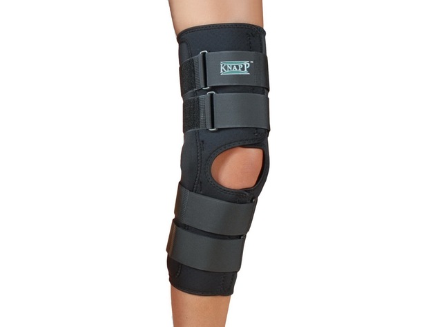 Hely and Weber Knapp Hinged Knee Orthosis 12 Inch ROM Hinge Length Anterior Closure, XX-Large: 12 Inches, Black