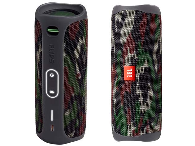 JBL Flip 5 Portable Waterproof Speaker with Case - Camouflage (Refurbished)