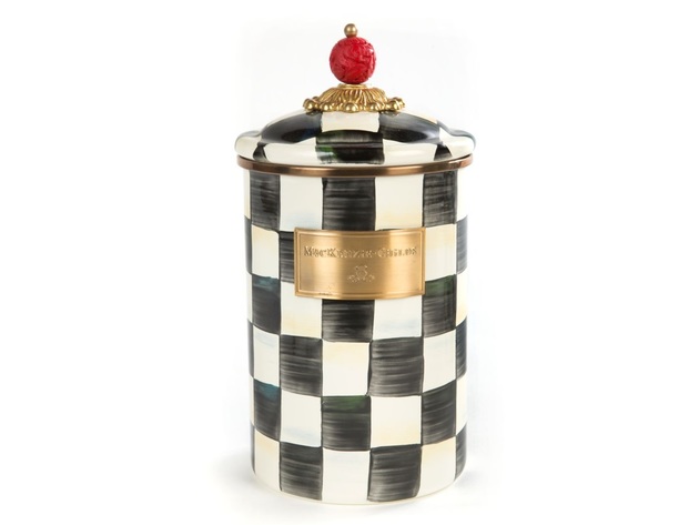 MacKenzie-Childs Courtly Check Enamel Canister - Large