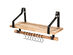 Costway Wood Floating Shelf Wall Mount Shelf W/Removable Towel Bar