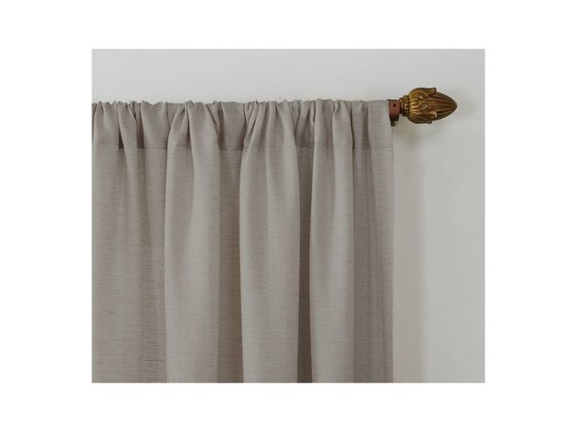 No. 918 Amalfi Linen Blend Textured Sheer Rod Pocket Single Curtain Panel, 54 Inches x 95 Inches, Gray